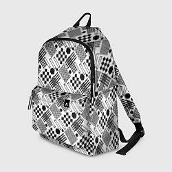 Рюкзак Современный черно белый геометрический узор, цвет: 3D-принт
