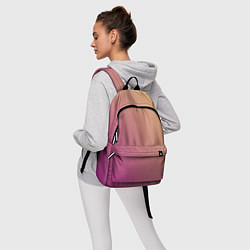Рюкзак Градиент желтый малиновый по диагонали, цвет: 3D-принт — фото 2