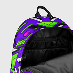 Рюкзак Техно броня фиолетово-зелёная, цвет: 3D-принт — фото 2