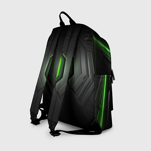 Рюкзак Яркая зеленая люминисцентная лампа на тёмном в сти / 3D-принт – фото 2