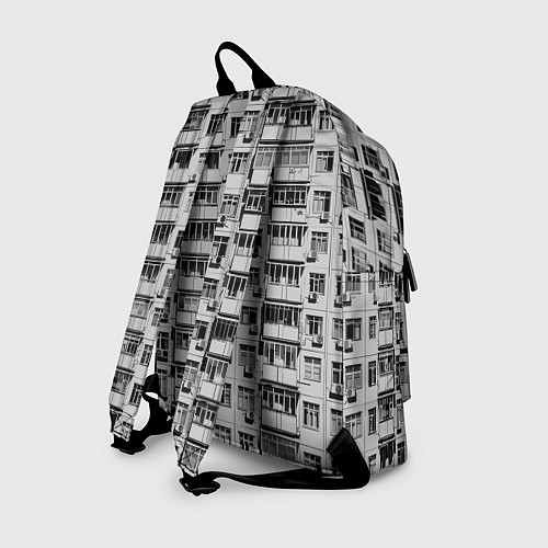 Рюкзак Панелька в черно-белых тонах / 3D-принт – фото 2
