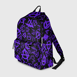 Рюкзак Узор анархия фиолетовый, цвет: 3D-принт