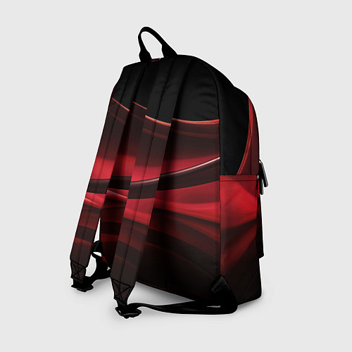 Рюкзак Темная красная абстракция на черном фоне / 3D-принт – фото 2