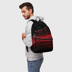 Рюкзак Темная красная абстракция на черном фоне, цвет: 3D-принт — фото 2