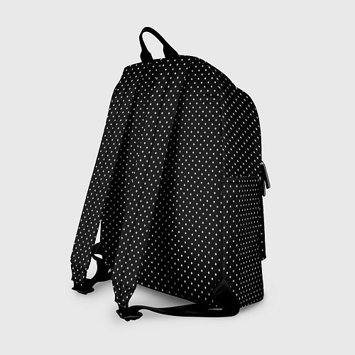 Рюкзак Чёрный в белый маленький горошек / 3D-принт – фото 2