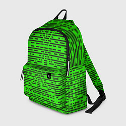 Рюкзак Чёрные полосы на зелёном фоне, цвет: 3D-принт