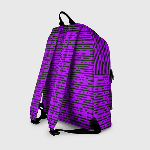 Рюкзак Чёрные полосы на фиолетовом фоне / 3D-принт – фото 2