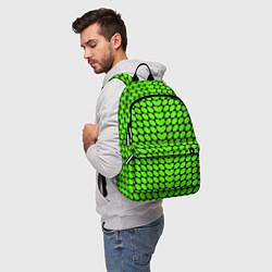 Рюкзак Зелёные лепестки шестиугольники, цвет: 3D-принт — фото 2