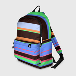 Рюкзак Разноцветный полосатый, цвет: 3D-принт