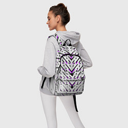 Рюкзак Black and purple stripes on a white background, цвет: 3D-принт — фото 2