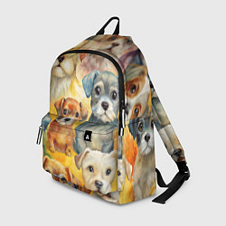 Рюкзак Красочный паттерн с щенками, цвет: 3D-принт