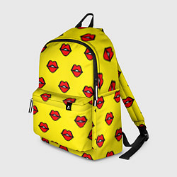 Рюкзак Яркий паттерн с губами, цвет: 3D-принт