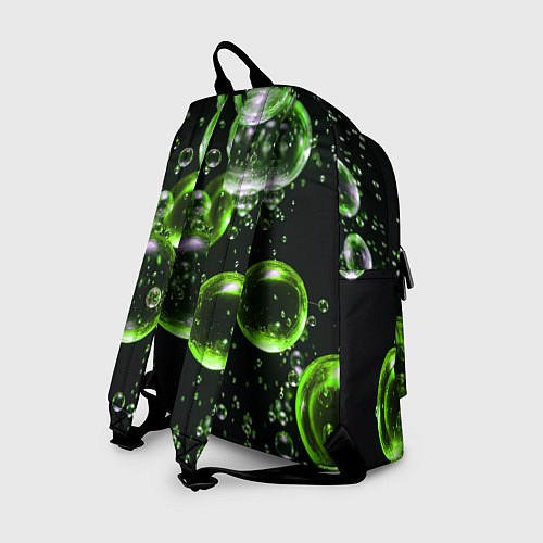 Рюкзак Зеленые пузыри на черном / 3D-принт – фото 2