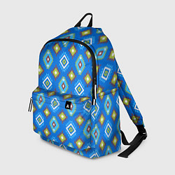 Рюкзак Этнические ромбики на синем, цвет: 3D-принт