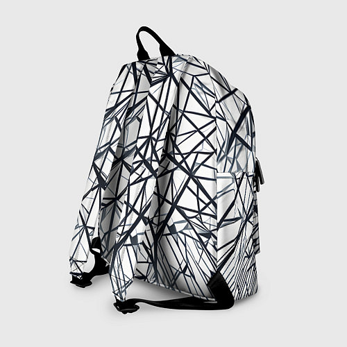 Рюкзак Чёрные хаотичные линии на белом фоне / 3D-принт – фото 2