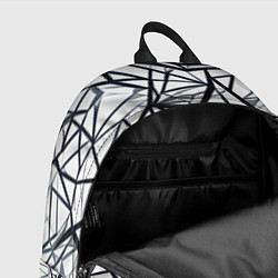 Рюкзак Чёрные хаотичные линии на белом фоне, цвет: 3D-принт — фото 2