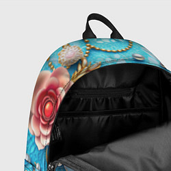 Рюкзак Цветы и жемчуг, цвет: 3D-принт — фото 2