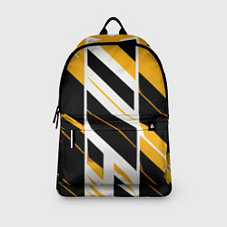 Рюкзак Black and yellow stripes on a white background, цвет: 3D-принт — фото 2