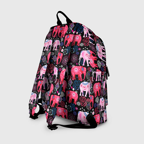 Рюкзак Орнамент разноцветных слонов / 3D-принт – фото 2