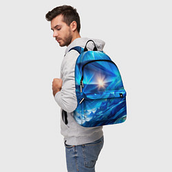 Рюкзак Синяя объемная абстракция со вспышкой, цвет: 3D-принт — фото 2