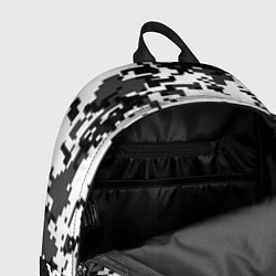Рюкзак Камуфляжные пиксели чёрно белый, цвет: 3D-принт — фото 2