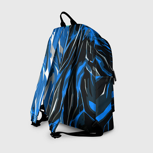 Рюкзак Синяя абстракция на чёрно-белом фоне / 3D-принт – фото 2