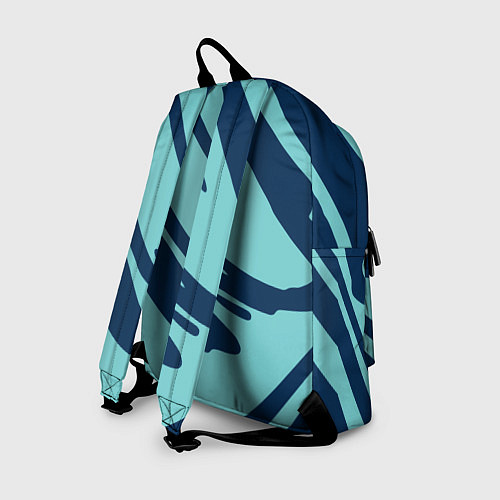 Рюкзак Тёмно-синий и бирюзовый абстракция / 3D-принт – фото 2