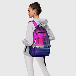 Рюкзак Synthwave неоновый город, цвет: 3D-принт — фото 2