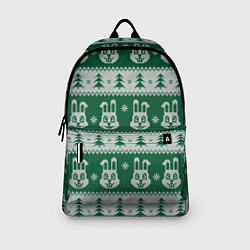 Рюкзак Вязаный зимний узор с зайцами и ёлками, цвет: 3D-принт — фото 2