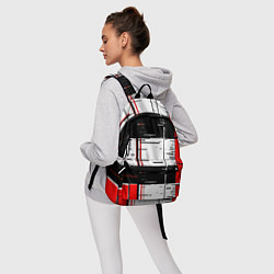 Рюкзак Чёрные и красные полосы на белом фоне, цвет: 3D-принт — фото 2