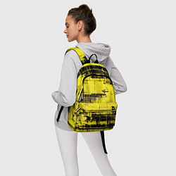 Рюкзак Чёрно-жёлтый техно-паттерн, цвет: 3D-принт — фото 2