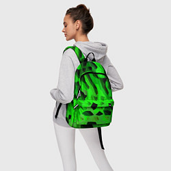 Рюкзак Чёрно-зелёная пористая абстракция, цвет: 3D-принт — фото 2