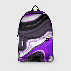 Рюкзак Волнистые горизонтальные чёрно-фиолетовые полосы н, цвет: 3D-принт — фото 2