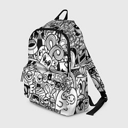 Рюкзак Black and white doddle monsters, цвет: 3D-принт