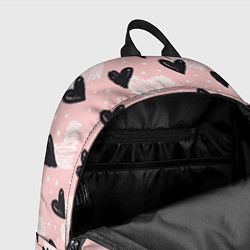 Рюкзак Романтичный паттерн с сердечками на розовом фоне, цвет: 3D-принт — фото 2