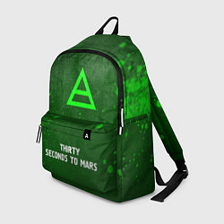 Рюкзак Thirty Seconds to Mars - green gradient по-центру, цвет: 3D-принт
