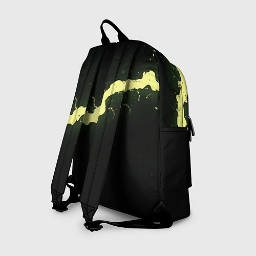 Рюкзак Желтая трещина на черном / 3D-принт – фото 2