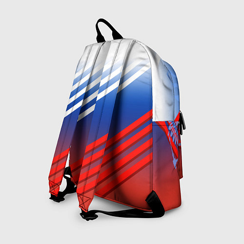 Рюкзак Герб России на фоне цветов флага и полосы / 3D-принт – фото 2