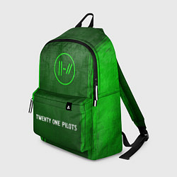 Рюкзак Twenty One Pilots - green gradient по-центру, цвет: 3D-принт