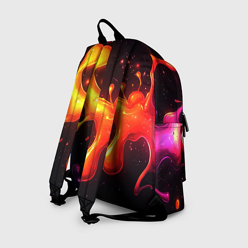 Рюкзак Радужные кляксы на черном фоне / 3D-принт – фото 2