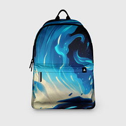 Рюкзак Бело-синее пламя из абстрактных красок, цвет: 3D-принт — фото 2