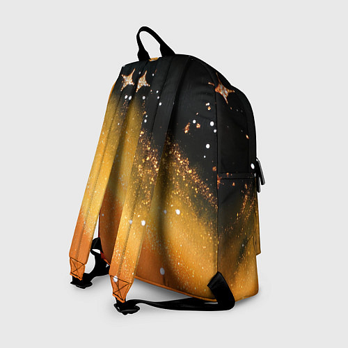 Рюкзак Черно-оранжевая блестящая текстура / 3D-принт – фото 2