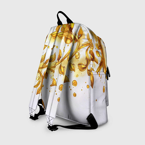 Рюкзак Золотые листья на белом / 3D-принт – фото 2