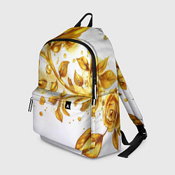 Рюкзак Золотые листья на белом, цвет: 3D-принт