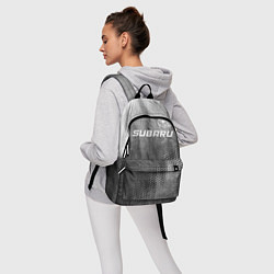 Рюкзак Subaru - grey gradient посередине, цвет: 3D-принт — фото 2