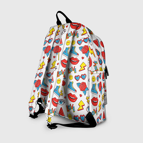 Рюкзак Паттерн с яркими молодежными стикерами / 3D-принт – фото 2