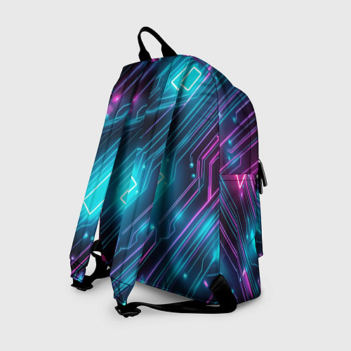 Рюкзак Неоновый узор киберпанк микросхемы / 3D-принт – фото 2
