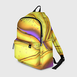 Рюкзак Золотые волны с фиолетовым свечением, цвет: 3D-принт