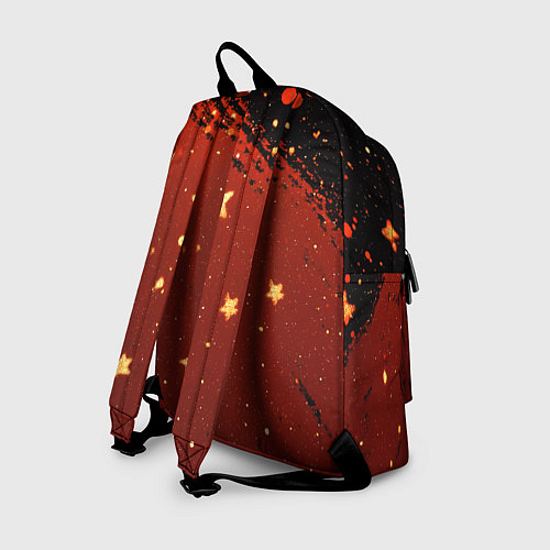 Рюкзак Золотые звездочки на коричневой текстуре / 3D-принт – фото 2