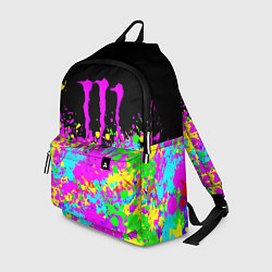 Рюкзак Monster energy краски неоновые, цвет: 3D-принт
